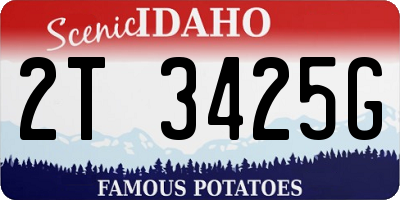 ID license plate 2T3425G