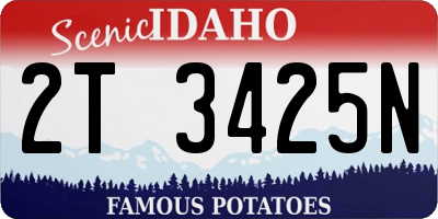 ID license plate 2T3425N