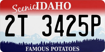 ID license plate 2T3425P