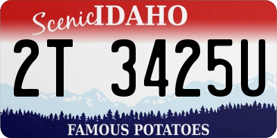 ID license plate 2T3425U