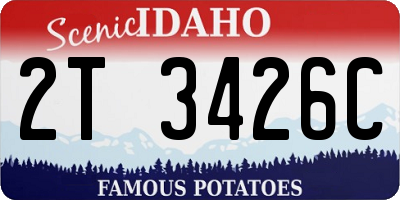 ID license plate 2T3426C