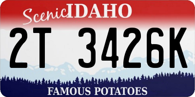 ID license plate 2T3426K