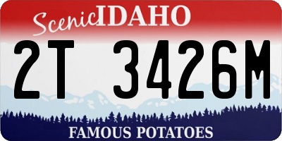 ID license plate 2T3426M
