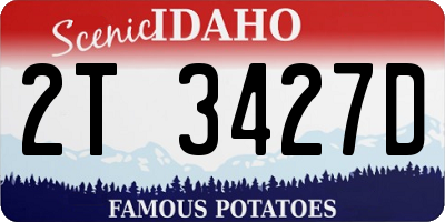 ID license plate 2T3427D