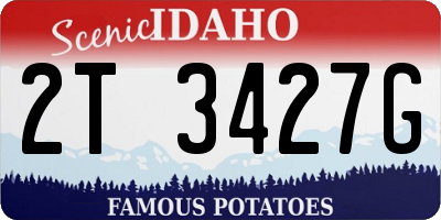 ID license plate 2T3427G