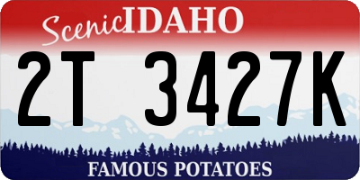 ID license plate 2T3427K