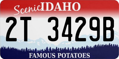 ID license plate 2T3429B