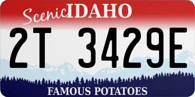 ID license plate 2T3429E