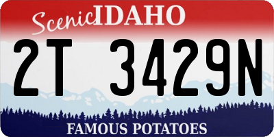 ID license plate 2T3429N