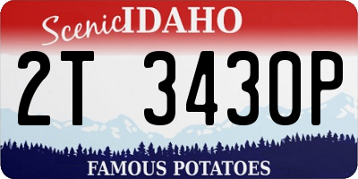 ID license plate 2T3430P
