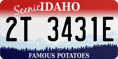 ID license plate 2T3431E