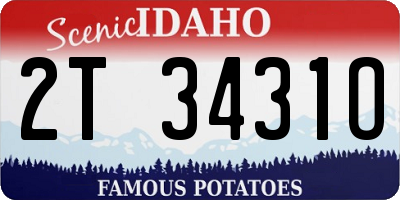 ID license plate 2T3431O
