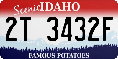 ID license plate 2T3432F