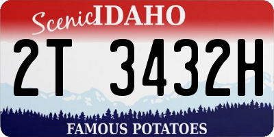 ID license plate 2T3432H
