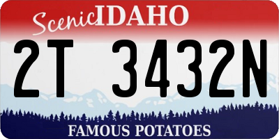 ID license plate 2T3432N