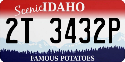 ID license plate 2T3432P