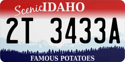 ID license plate 2T3433A