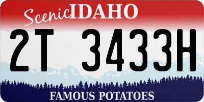 ID license plate 2T3433H