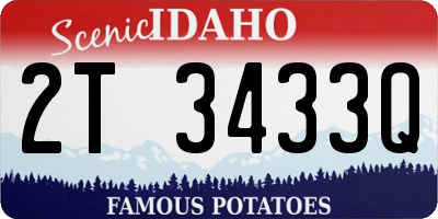 ID license plate 2T3433Q