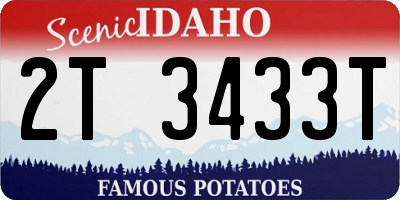 ID license plate 2T3433T