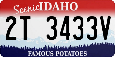 ID license plate 2T3433V