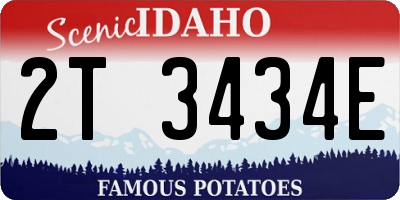 ID license plate 2T3434E