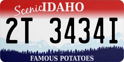 ID license plate 2T3434I