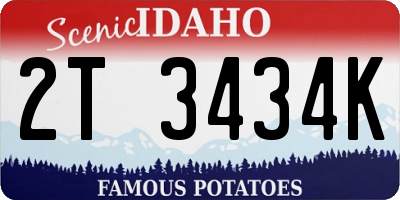 ID license plate 2T3434K