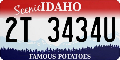 ID license plate 2T3434U