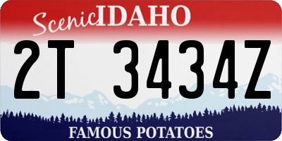 ID license plate 2T3434Z