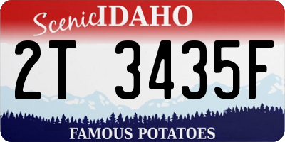 ID license plate 2T3435F