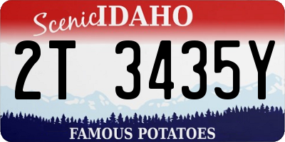 ID license plate 2T3435Y