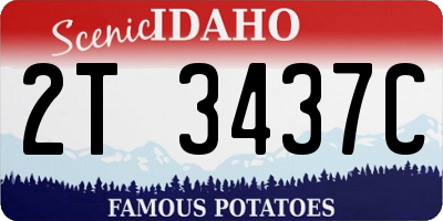ID license plate 2T3437C