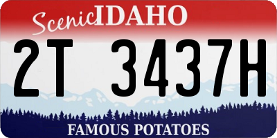 ID license plate 2T3437H