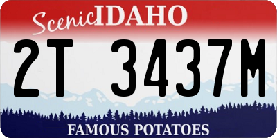 ID license plate 2T3437M