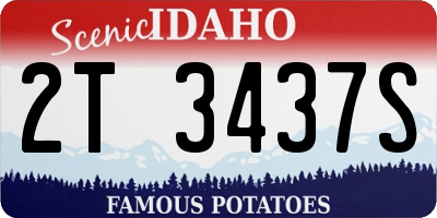 ID license plate 2T3437S