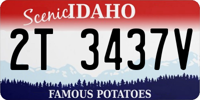 ID license plate 2T3437V