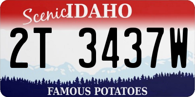 ID license plate 2T3437W