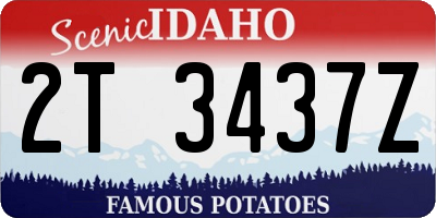 ID license plate 2T3437Z