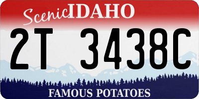 ID license plate 2T3438C