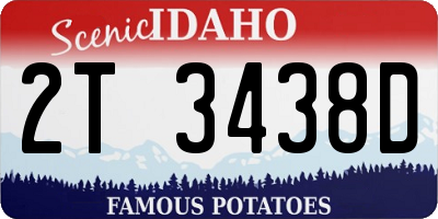 ID license plate 2T3438D