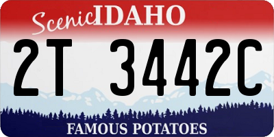 ID license plate 2T3442C