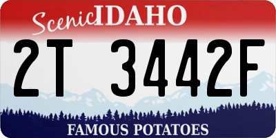 ID license plate 2T3442F