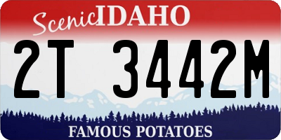 ID license plate 2T3442M
