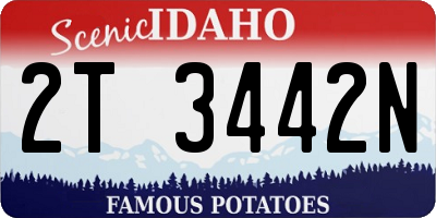 ID license plate 2T3442N