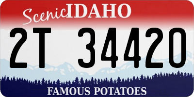 ID license plate 2T3442O