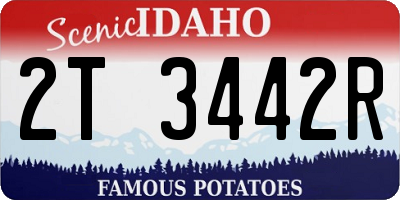 ID license plate 2T3442R
