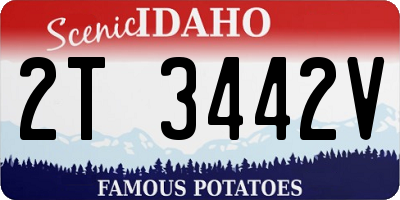 ID license plate 2T3442V