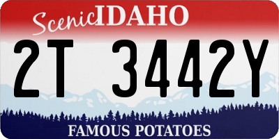 ID license plate 2T3442Y