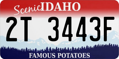 ID license plate 2T3443F